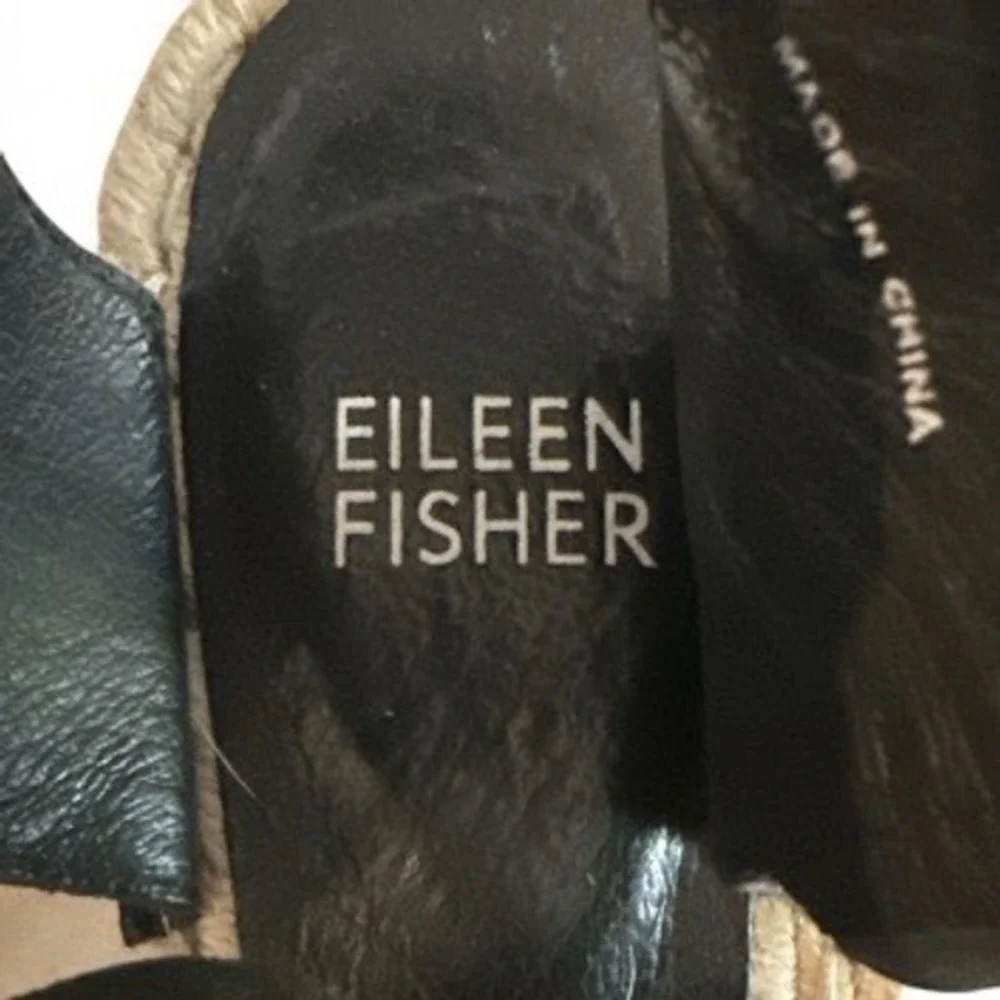 Eileen Fisher Leather Espadrille Wedges